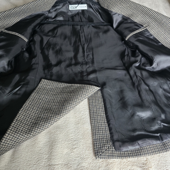 Zara Women's Wool Blend Elbow Patch Black Brown Size M - Picture 14 of 16